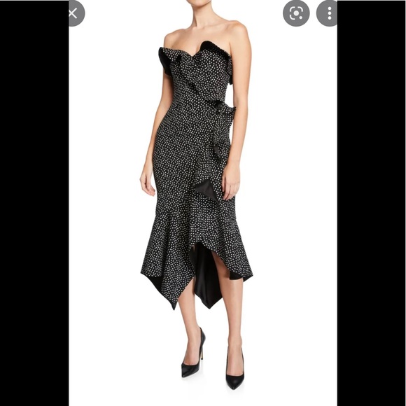 Jonathan Simkhai | Dresses | Nwt Jonathan Simkhai Speckle Print Asymmetric  Ruffle Midi Dress